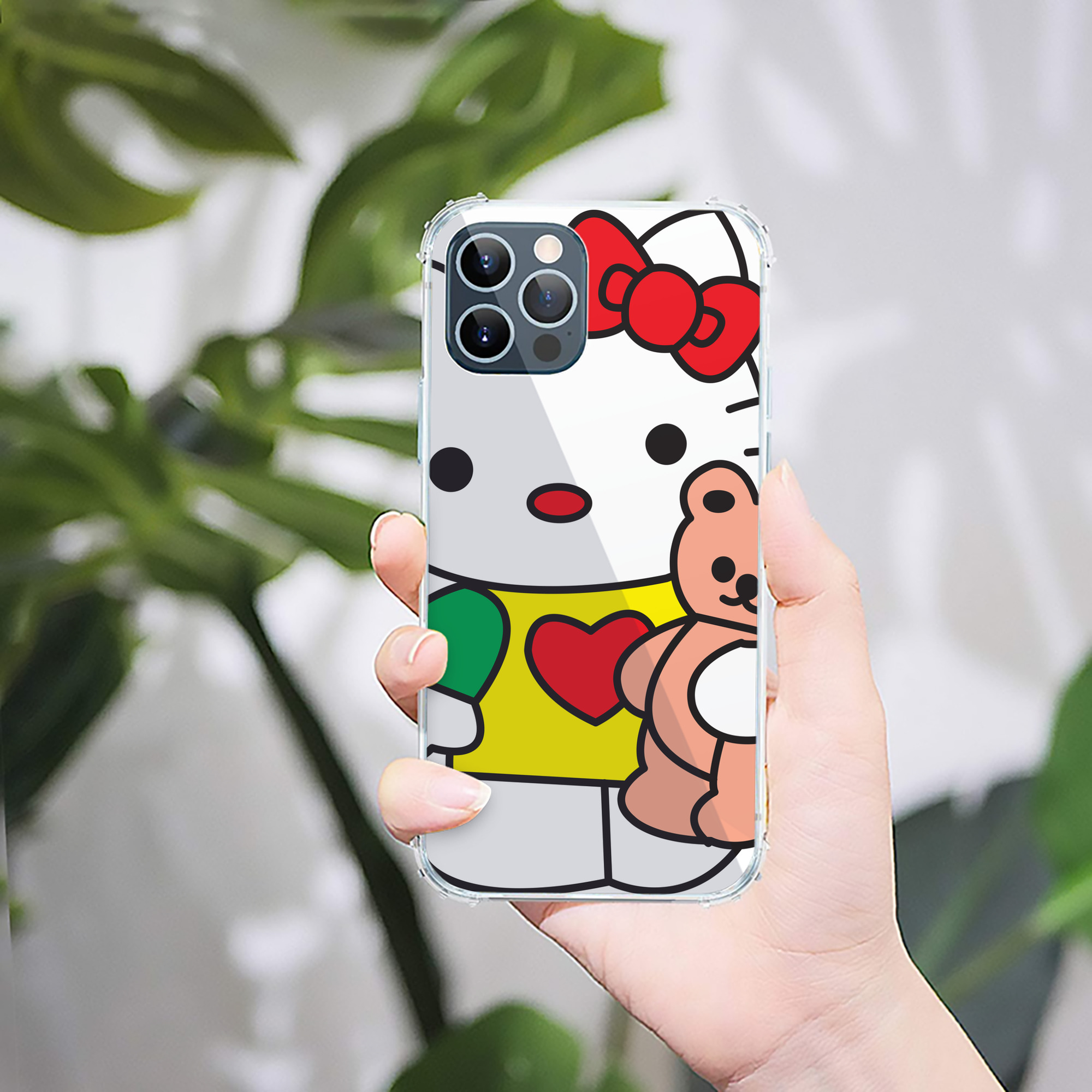 （画像用） Hello Kitty ハローキティ 【iPhone 12シリーズ対応】透明スマホケース（クリアソフトケース）